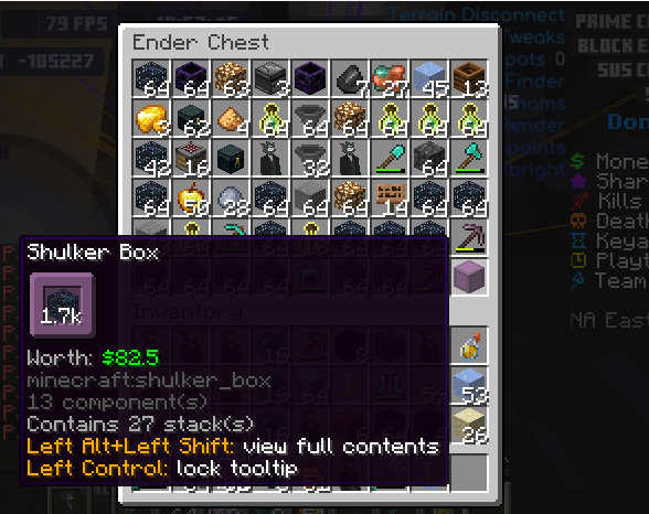 Meteor Client Plus full deepslate bypass — shulker box worth tooltip on DonutSMP